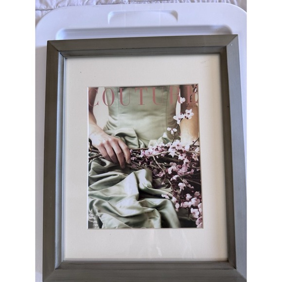 Vintage High Fashion Couture Photo Print International Framed Matte Glass Art - Picture 2 of 3